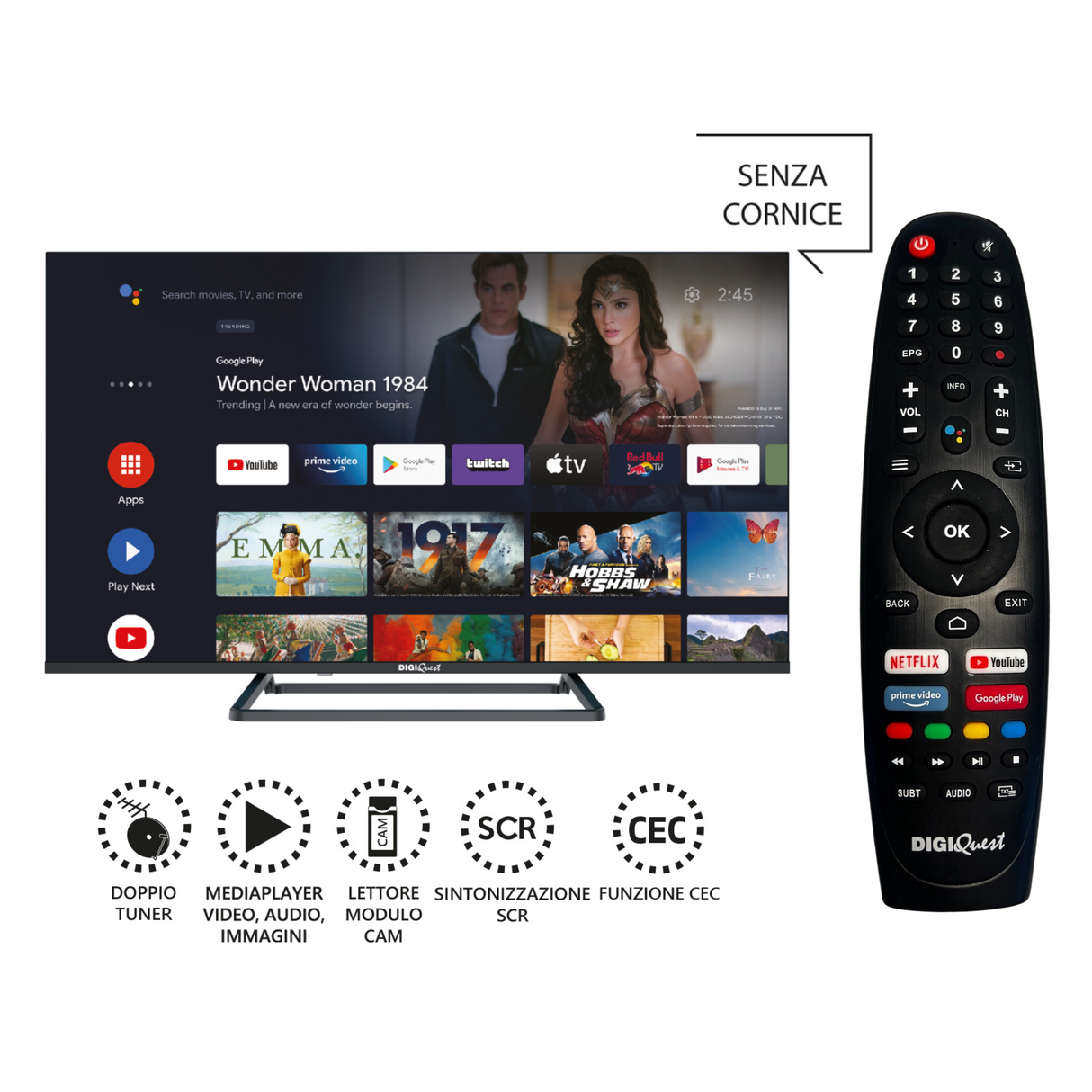 TV Digiquest ATV40 40" Android Smart TV Full HD DLED