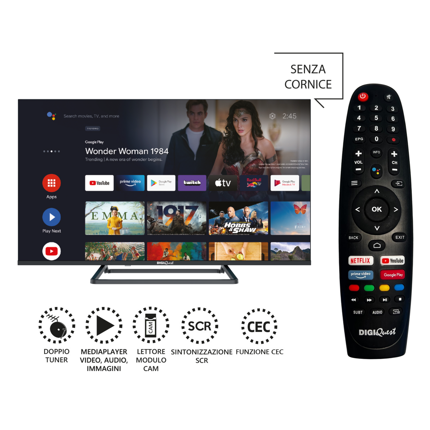 TV Digiquest ATV40 40" Android Smart TV Full HD DLED