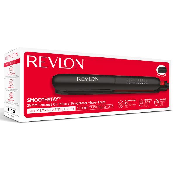 Piastra Capelli Revlon RVST2211PE Infusione Olio di Cocco + Custodia