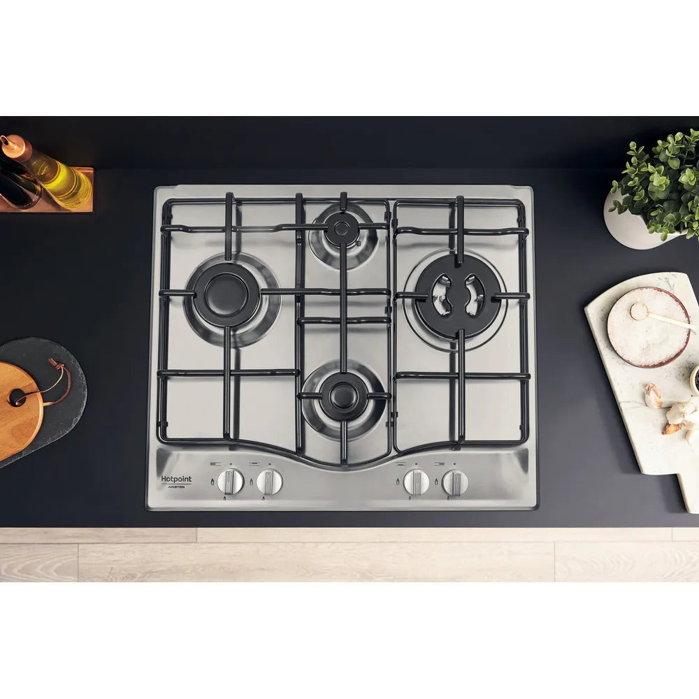 Piano Cottura A Gas Hotpoint PCN642T/IX/HAR 4 Fuochi Acciaio Inox