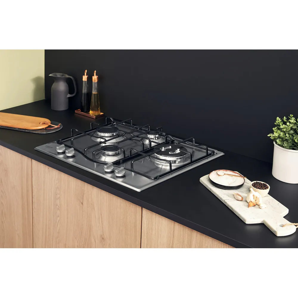 Piano Cottura A Gas Hotpoint PCN642T/IX/HAR 4 Fuochi Acciaio Inox
