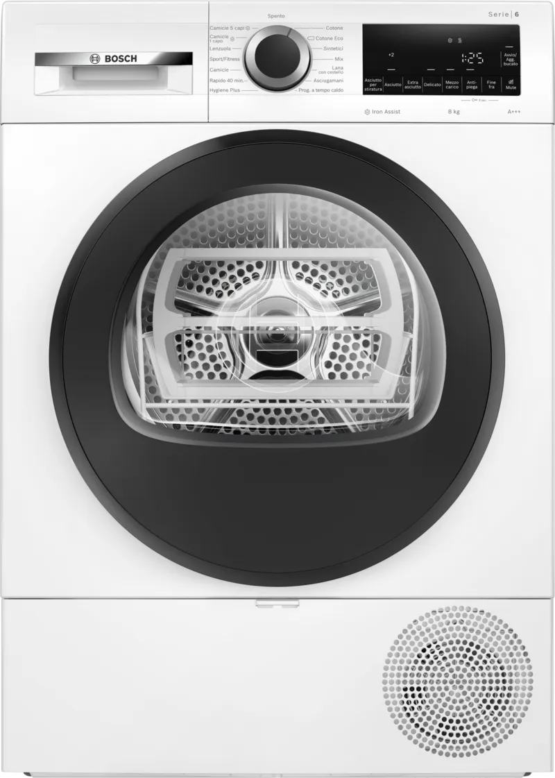 Asciugatrice Bosch WQG233C0IT Libera installazione 8Kg Classe C Pompa Di Calore