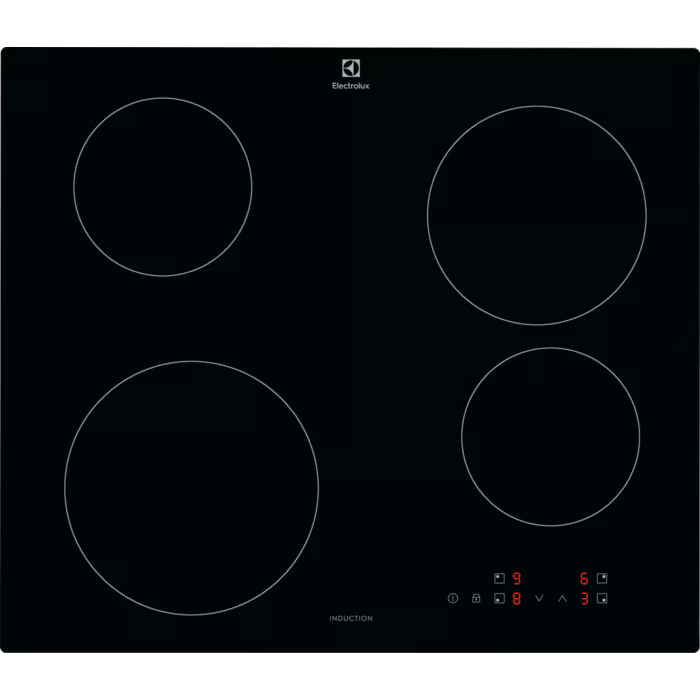 Piano cottura Electrolux EIB60424CK a induzione 4 zone – 590 x 520 mm, Nero, SliderTouch
