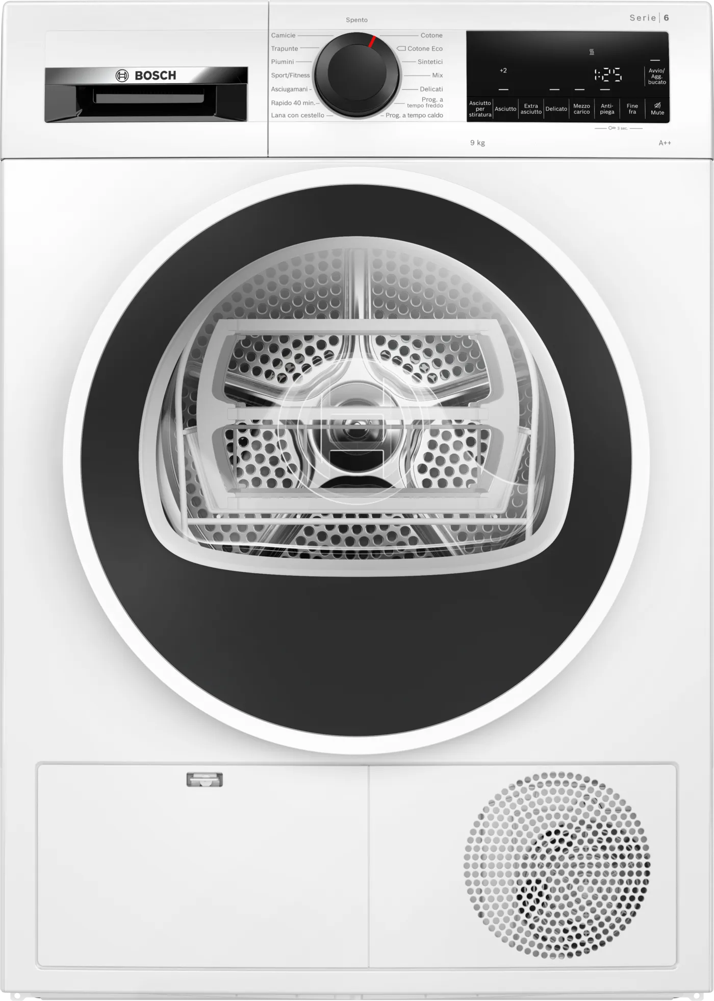 Asciugatrice Bosch WQG24108IT 9KG Classe E Pompa di calore Easyclean Bianca