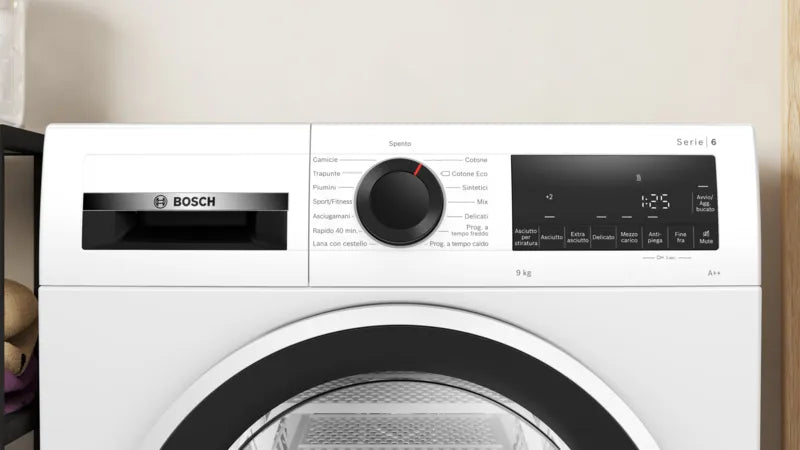 Asciugatrice Bosch WQG24108IT 9KG Classe E Pompa di calore Easyclean Bianca