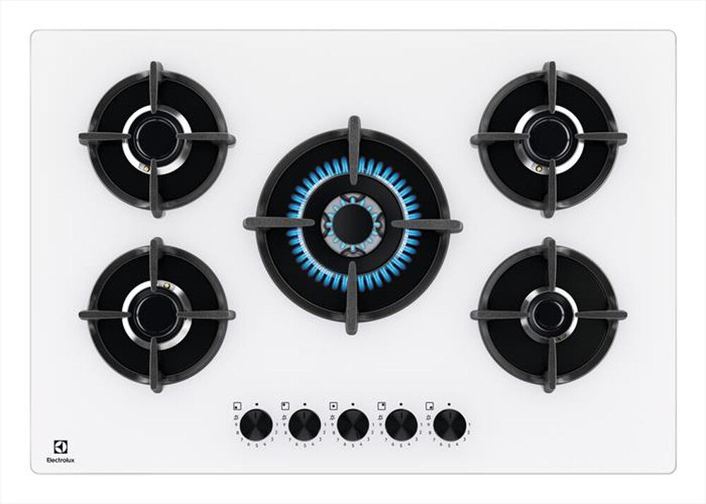 Piano Cottura A gas Electrolux EGG75372W 75Cm 5 Fuochi Bianco