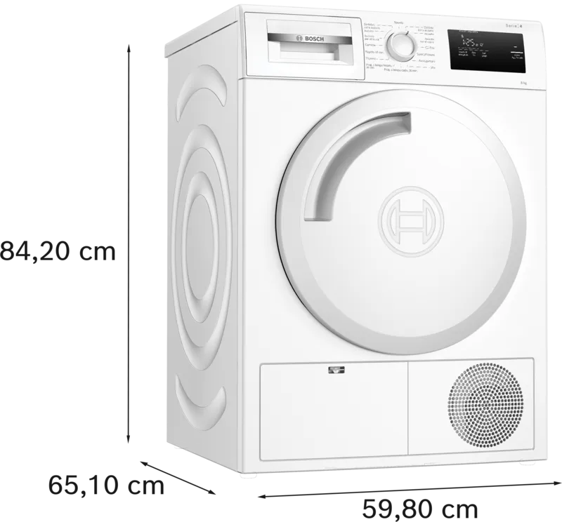 Asciugatrice Bosch WTH83058II 8 Kg Classe F Serie 4 Pompa Di Calore