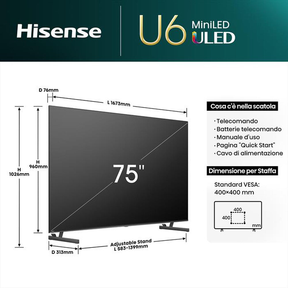 TV Hisense 75U69NQ Mini LED 75" Smart TV 4K Ultra HD