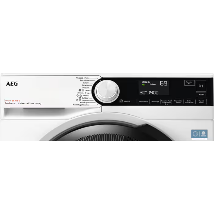 Lavatrice AEG LR7FD104V Serie 7000 ProSteam® UniversalDose – 10 kg, Classe A, PreciseWash, ProSense