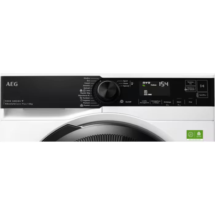 Asciugatrice AEG TR9HH8BY 8 kg pompa di calore Serie 9000 AbsoluteCare Plus Classe B