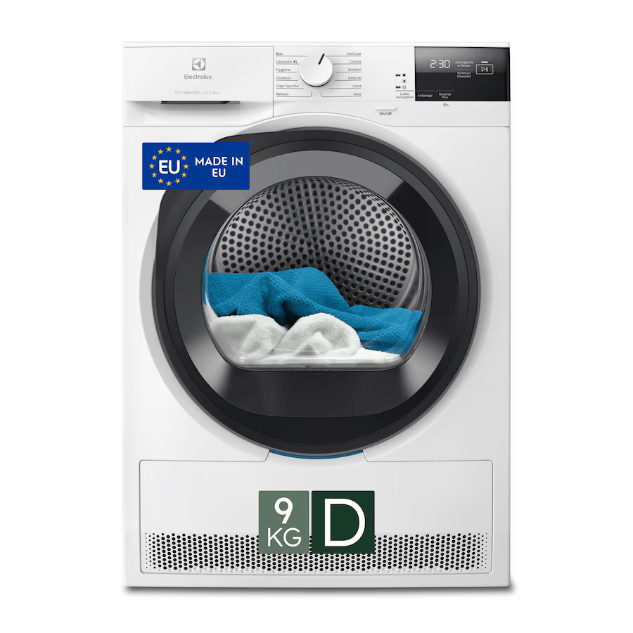 Asciugatrice Electrolux EW6HCH292G Libera installazione Classe D 9 kg GentleCare