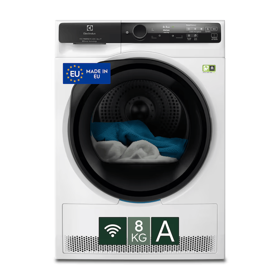 Asciugatrice Electrolux EW9H78GCY 8 Kg Classe A Pompa di calore Profondità 63cm PerfectCare 900