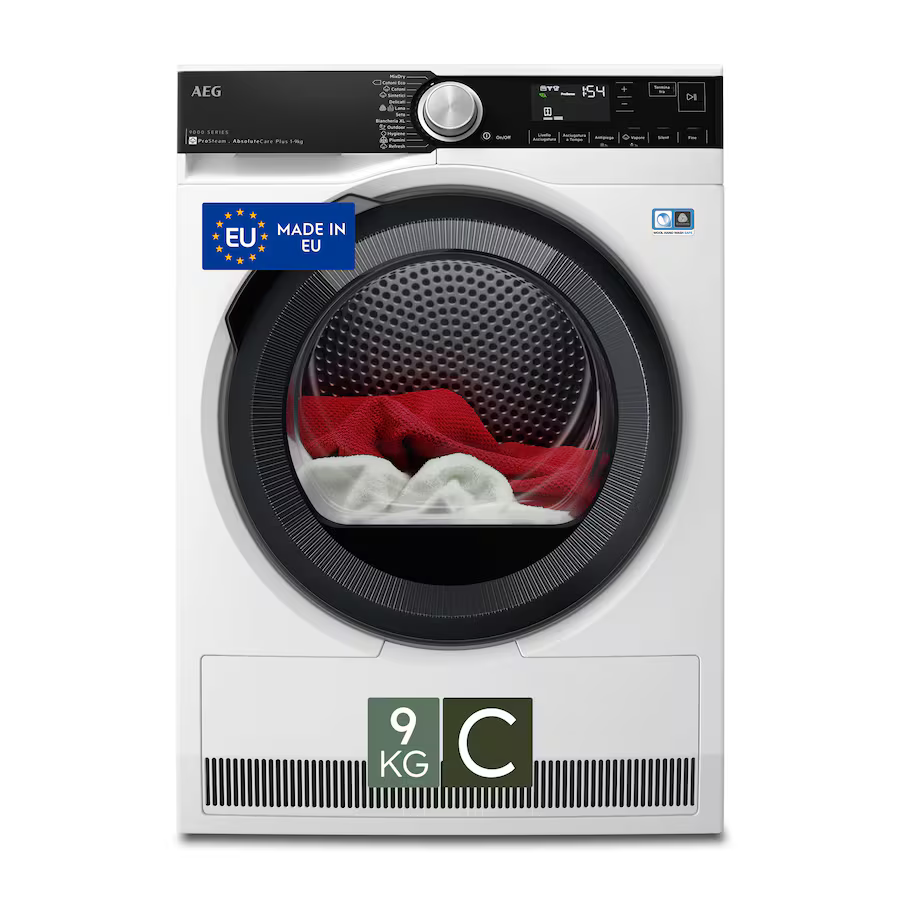 Asciugatrice AEG TR9T94ABS Classe C 9 kg Serie 9000 3D Scan AbsoluteCare Plus ProSteam®