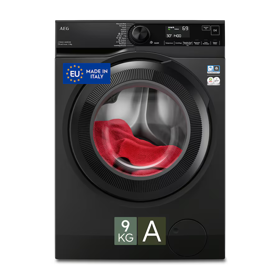 Lavatrice AEG LR7BLACK Classe A 9 kg 1400 giri Serie 7000 ProSteam®