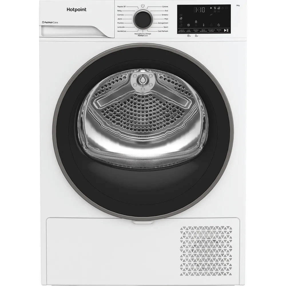 Asciugatrice Hotpoint HPT83DBSIT 8kg Slim Pompa di calore Libera Installazione PetHair Care