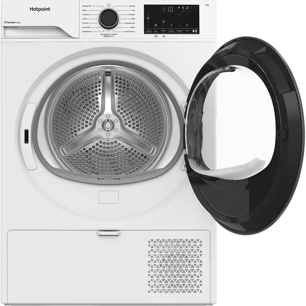 Asciugatrice Hotpoint HPT83DBSIT 8kg Slim Pompa di calore Libera Installazione PetHair Care