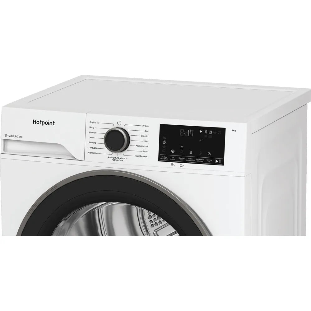 Asciugatrice Hotpoint HPT83DBSIT 8kg Slim Pompa di calore Libera Installazione PetHair Care