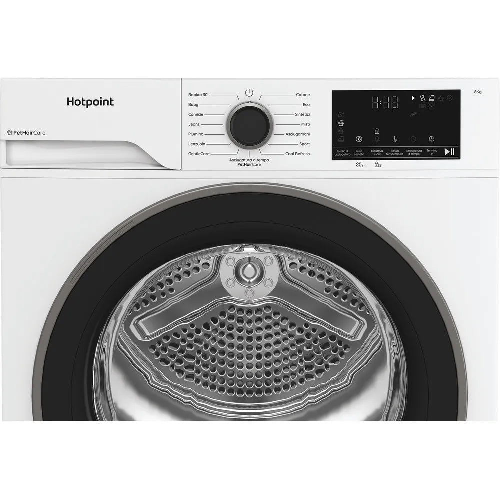 Asciugatrice Hotpoint HPT83DBSIT 8kg Slim Pompa di calore Libera Installazione PetHair Care