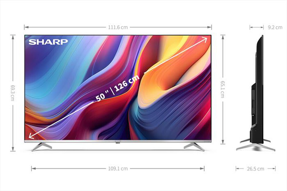 TV Sharp 50GP6265E QLED 4K 50" Google TV Ultra HD