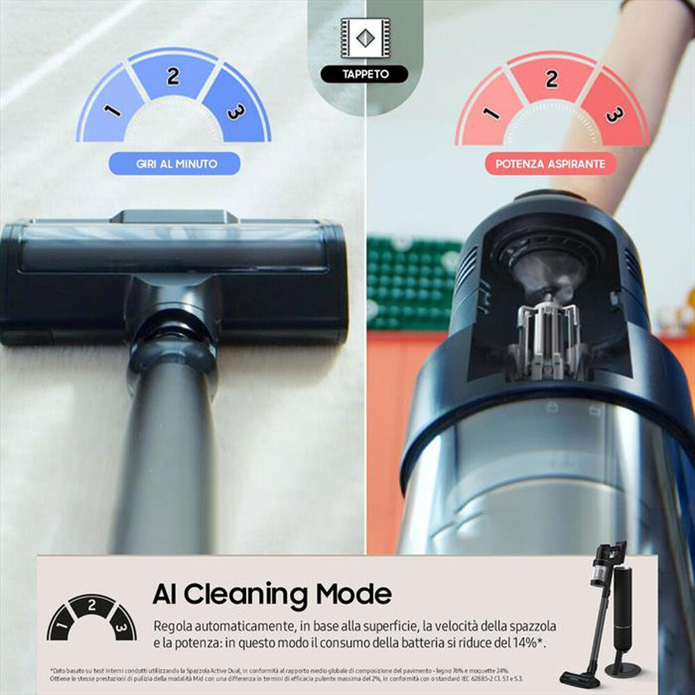 Scopa Elettrica Samsung VS90F40DEK/WA Satin Black