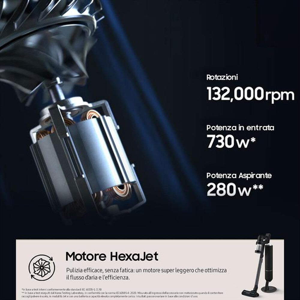 Scopa Elettrica Samsung VS90F40DEK/WA Satin Black