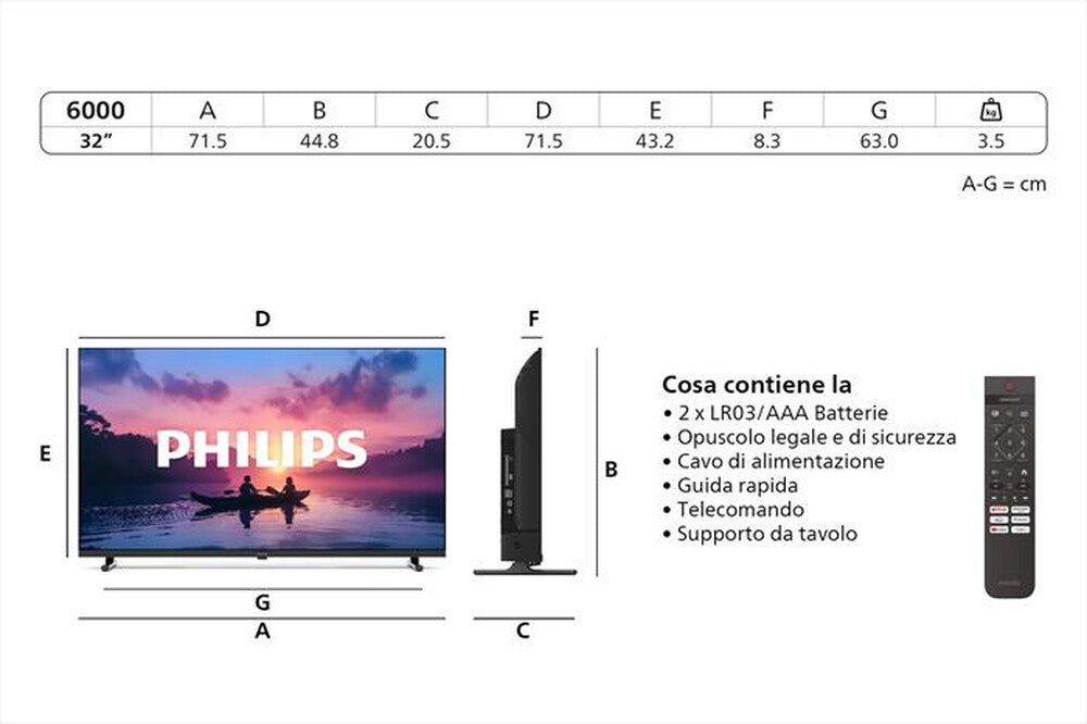 Smart TV Philips 32PHS6000/12 LED HD READY 32" Black