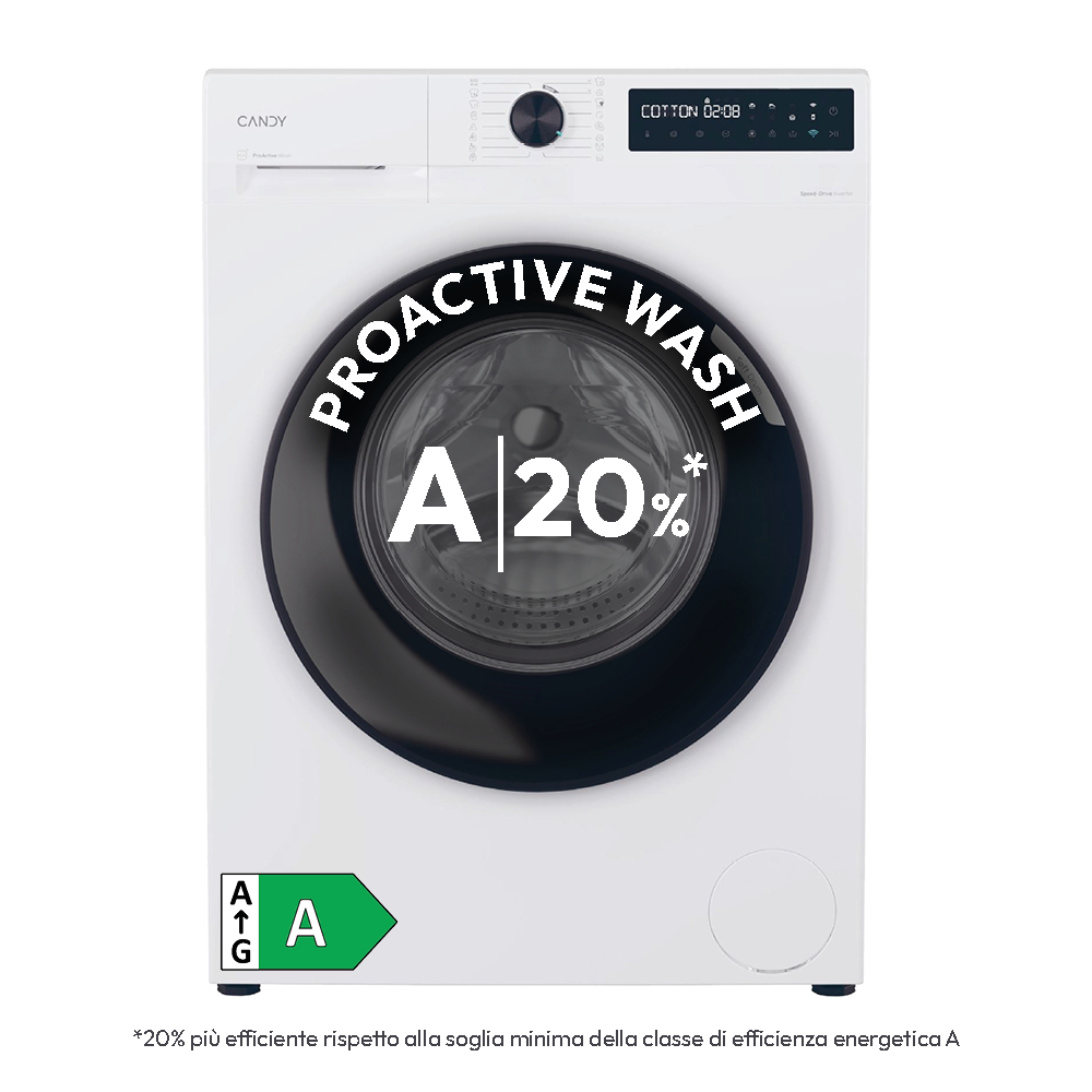 Lavatrice Candy BR410B8-S Carica frontale 10 kg 1400 giri Classe A 16 programmi Wi-Fi + BLE