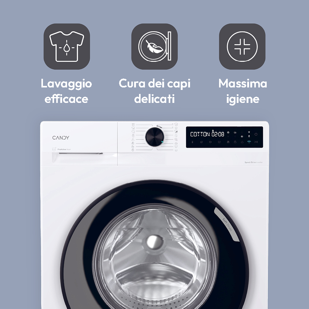 Lavatrice Candy BR410B8-S Carica frontale 10 kg 1400 giri Classe A 16 programmi Wi-Fi + BLE