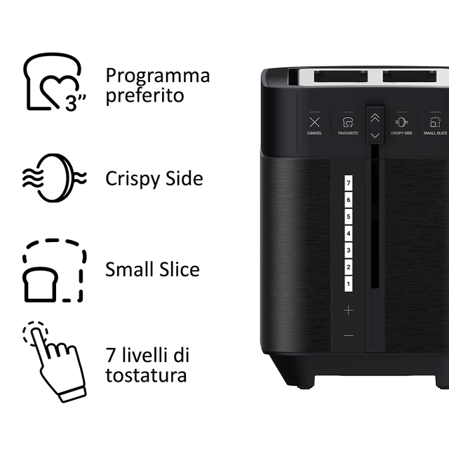 Tostapane Haier HTO5A3 011 I-Master Serie 5 Obsidian grey Acciaio inossidabile 2 scomparti extra-profondi 7 livelli