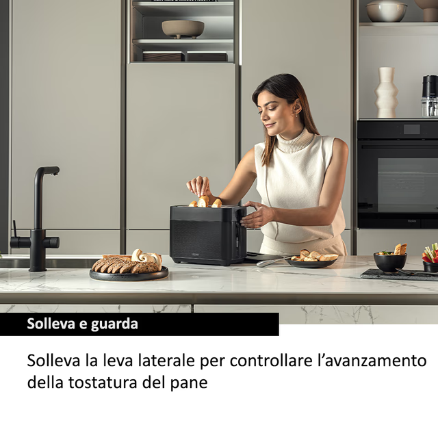 Tostapane Haier HTO5A3 011 I-Master Serie 5 Obsidian grey Acciaio inossidabile 2 scomparti extra-profondi 7 livelli