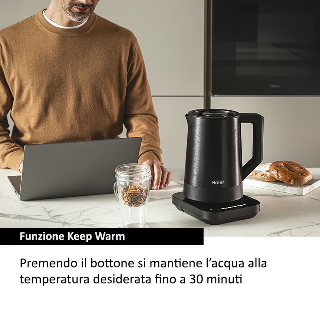Bollitore Haier HHKE5A 011 Master 1,7L 2200W Nero 7 Temperature