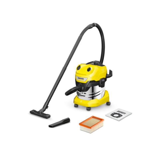 Aspiratore Karcher WD4SV-20/5/22 A Traino 1000W 20L Giallo
