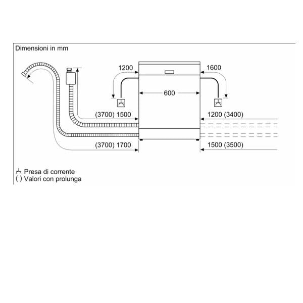 Lavastoviglie Bosch SMS2ITW33E Libera installazione Classe E 12 Coperti Home Connect Bianca