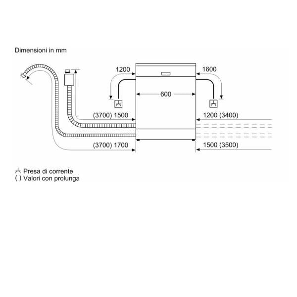 Lavastoviglie Bosch SMS4EVI08E Libera installazione Classe B 14 Coperti 60cm HomeConnect