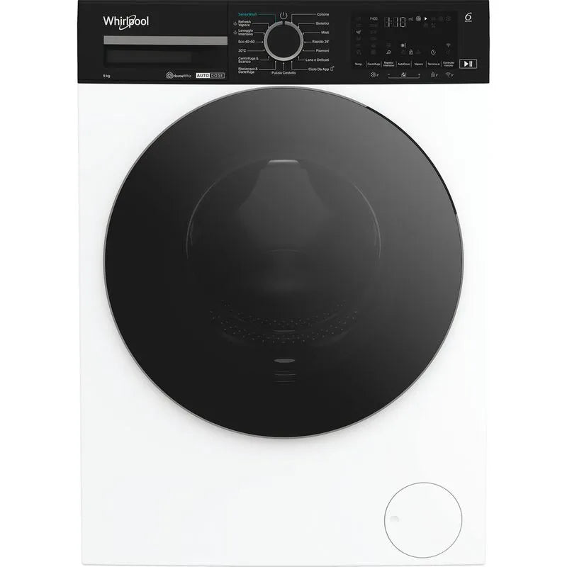 Lavatrice Whirlpool WPM911WADSIT 9 Kg Classe A Profondità 58 cm 1400 giri Inverter Vapore Wi-Fi colore Bianco