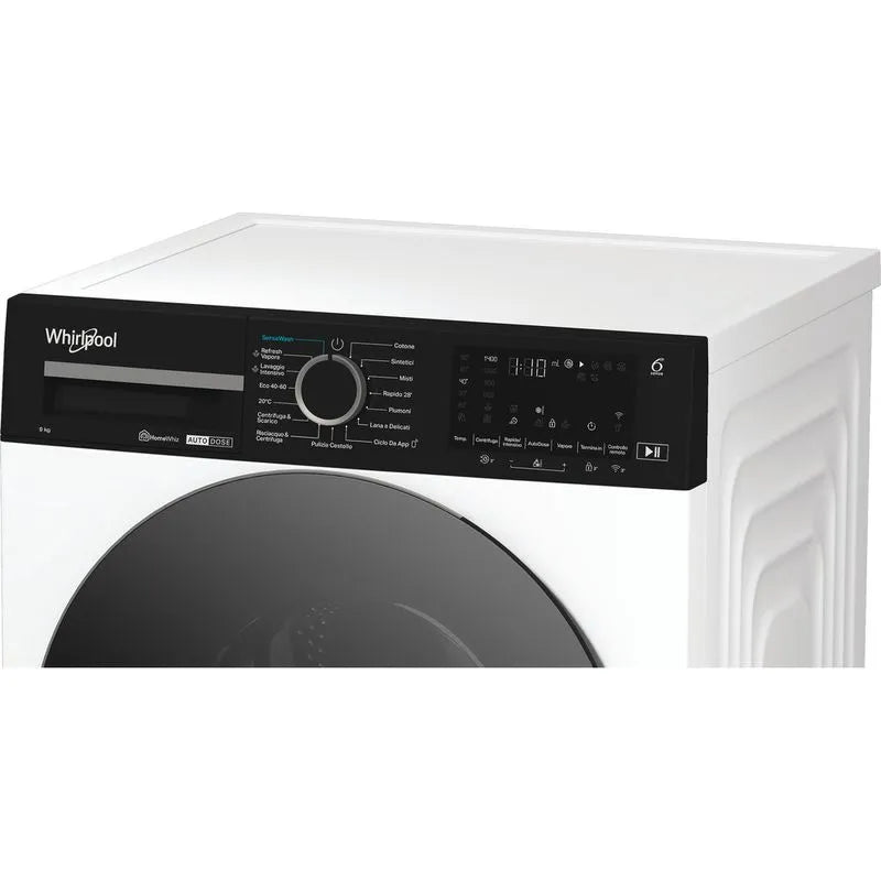 Lavatrice Whirlpool WPM911WADSIT 9 Kg Classe A Profondità 58 cm 1400 giri Inverter Vapore Wi-Fi colore Bianco