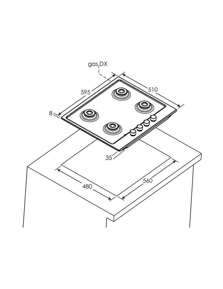 Piano Cottura A Gas Candy CHG6BF4WTX 4 Fuochi