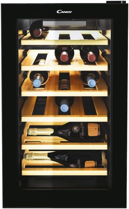 Cantinetta CANDY CWCEL 210/N 21 Bottiglie 7 Ripiani Nero/Trasparente Classe G