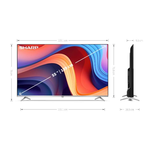 TV Sharp 55GP6260E 55" UHD 4K QLED Frameless Google TV