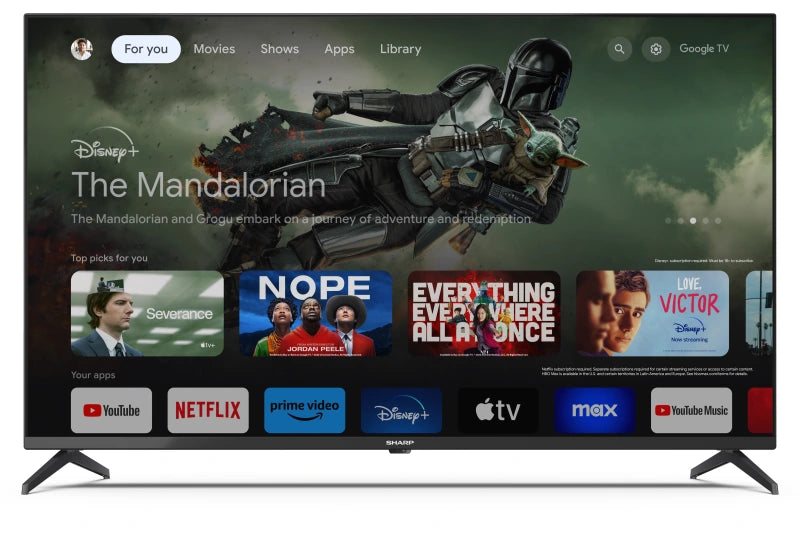 TV Sharp 43GL4260E 43" UHD 4K Frameless Smart Google TV HDR