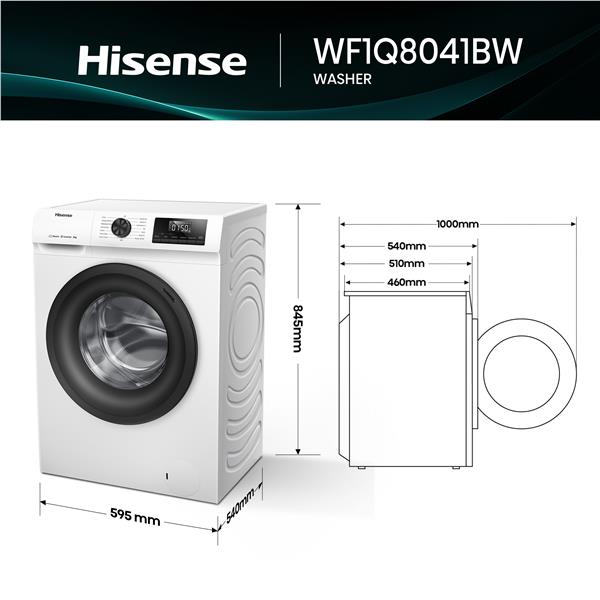Lavatrice Hisense WF1Q8041BW Carica Frontale 8kg Classe A 1400Giri