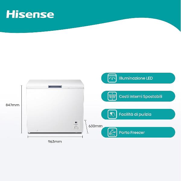 Congelatore Hisense FC321D4AWLE Orizzontale 248L Classe E Bianco