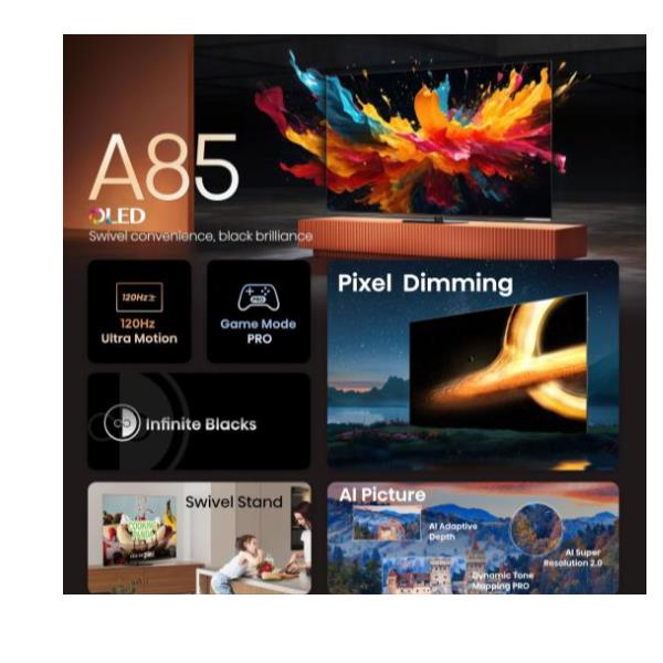 TV Hisense 65A86N 65" OLED 4K HDR 10+ Dolby Vision IQ HDR10+ Adaptive