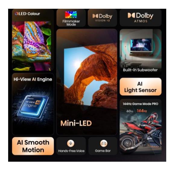 Smart TV Hisense 65U79Q65 U79Q MiniLED 4K 144hz