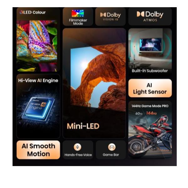 Smart TV Hisense 75U79Q75 U79Q MiniLED 4K 144hz