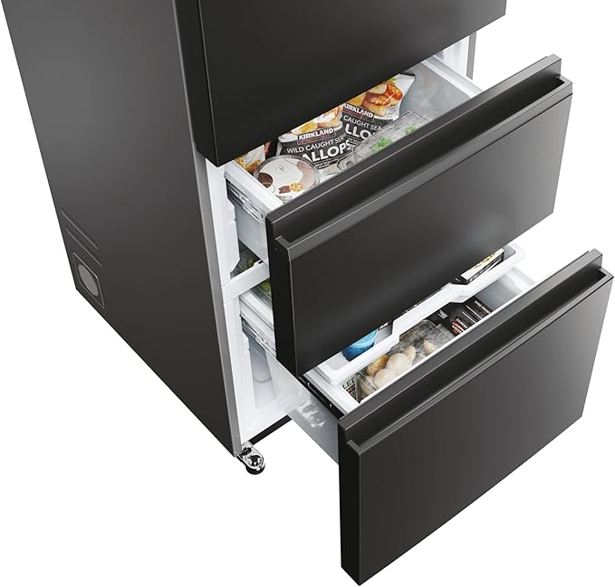 Frigorifero Haier HTW5620DNPT Total No Frost Colore Nero Porta Francese Classe D