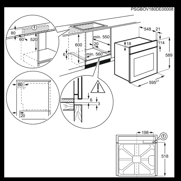 Forno Electrolux ROB2201AON Elettrico Da Incasso Classe A 68L Sabbia