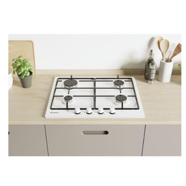Piano Cottura A Gas Candy CHW6BRWW 4 Fuochi Bianco
