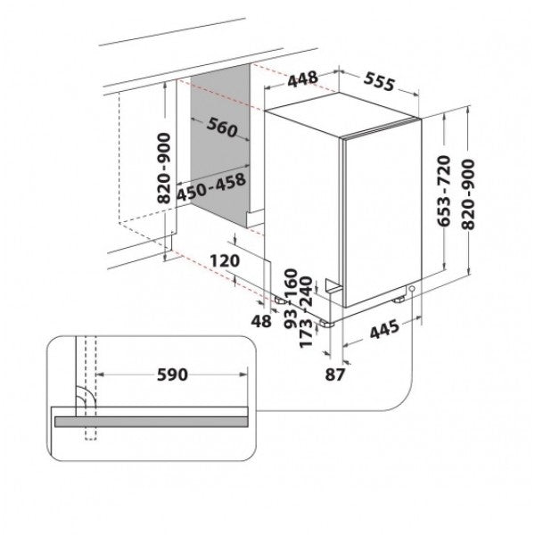 Lavastoviglie da Incasso Indesit IN2IKE107 45 cm Slim 10 Coperti Classe E Push&Go