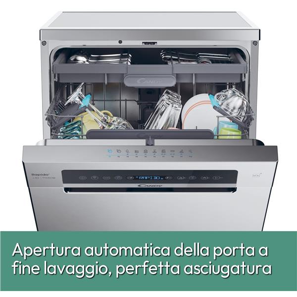 Lavastoviglie Candy CF 6B4S1PX Libera installazione Classe B 16 Coperti Inox